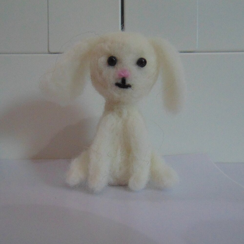 Needle Felted White Bunny